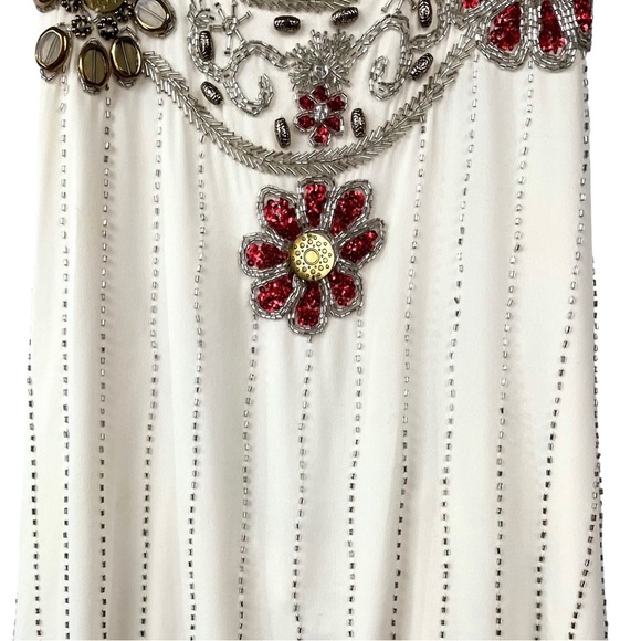 ALICE + OLIVIA Silk Beaded Trim Halter Top - Picture 10 of 16